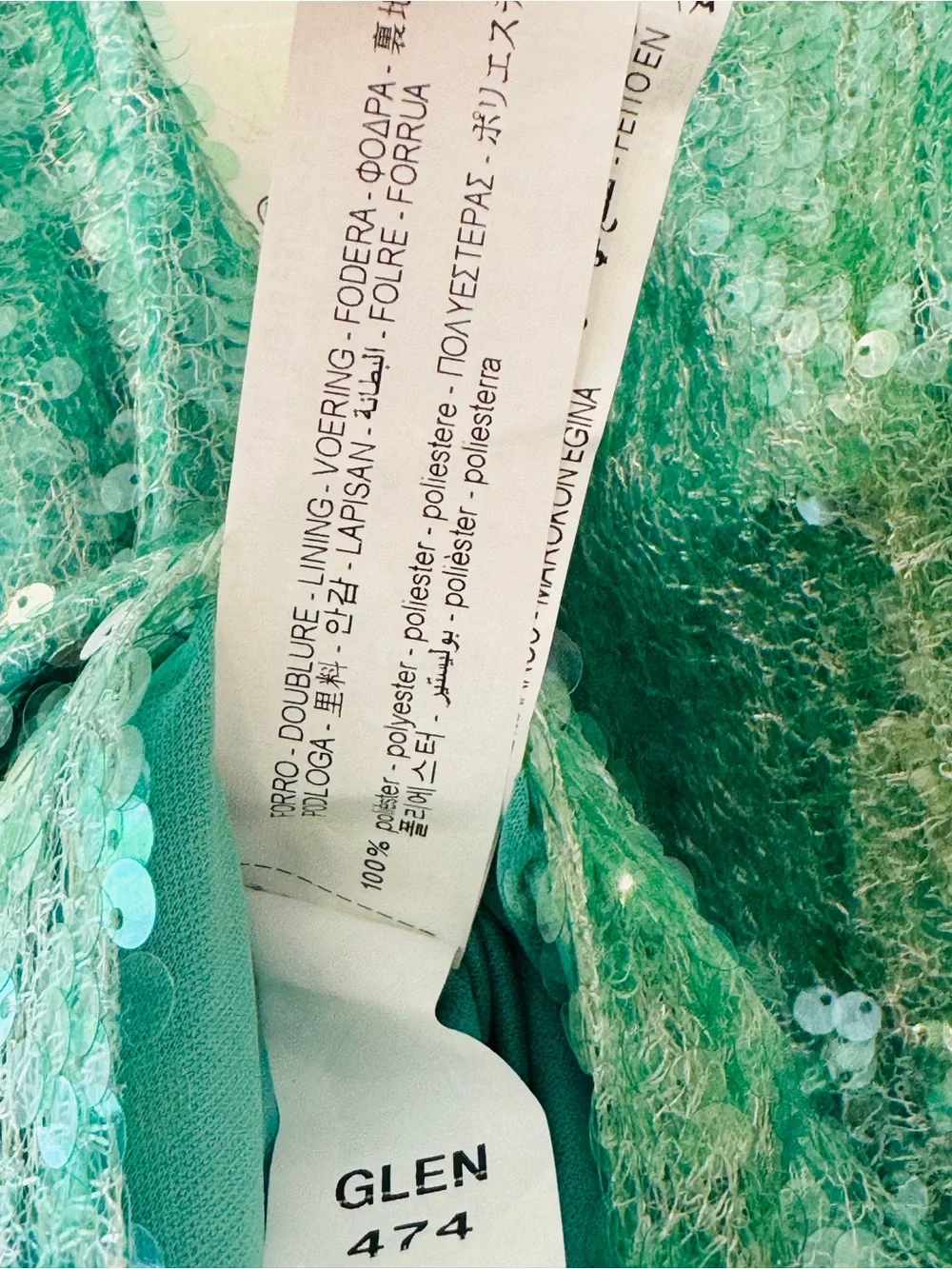 Zara NWT Sequined Sea Green Midi Skirt Size Large Occasions - Picture 12 of 16